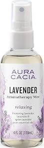 Aura Cacia Relaxing Lavender Aromatherapy Mist, 4-Ounce, Lavender Pure Essential Oils, Sweet & Floral Aroma | Lavender Pure E
