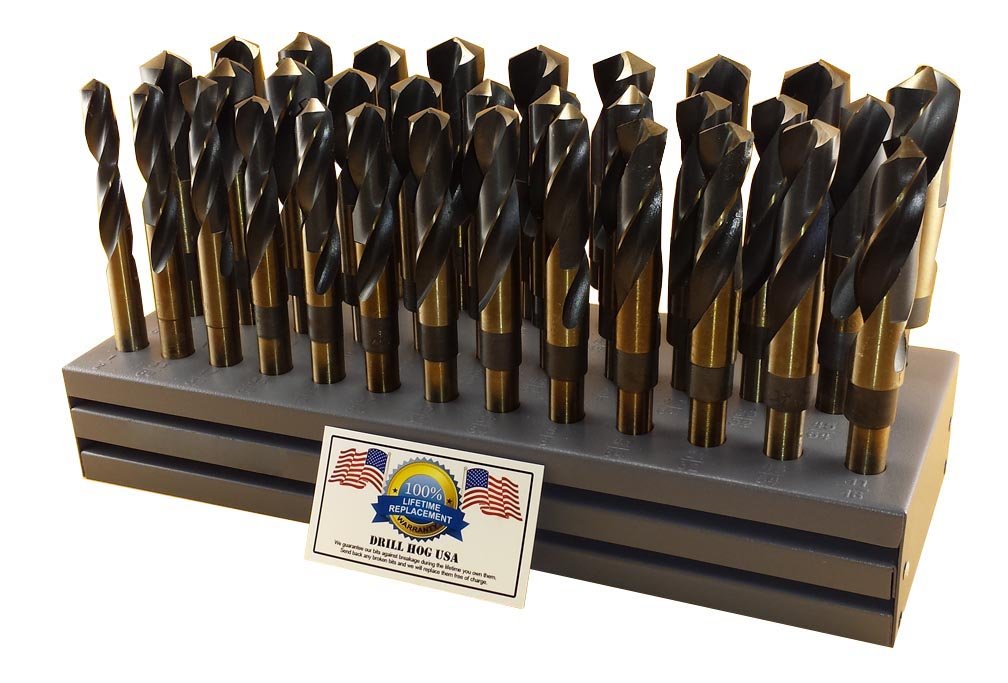 Drill Hog USA Silver & Deming Drill Bit Set Index 33 Pc 1/21"