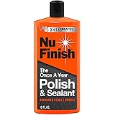 Nu Finish Once a Year Polish and Sealant, Car Polish and Paint Sealant with 3-in-1 Ceramic Technology to Repair, Seal and Repel, 16 fl oz Bottle