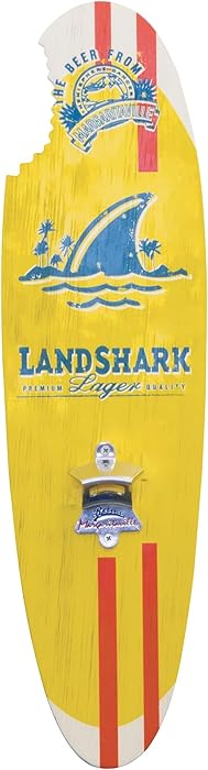 Margaritaville Indoor/Outdoor Bottle Opener Sign with Magnetic Cap Catcher Wooden Wall Art Decor