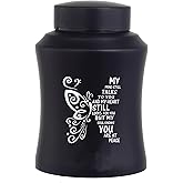DAIFFUNE 6 Inch Medium Aluminium Cremation Ash Urn for Family & Loved Ones - Black