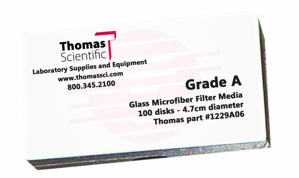 Thomas A1500-2 Borosilicate Glass Microfiber Filter, 1.5 Micron, Fast Flow, Grade A, 15cm Diameter (Pack of 50)