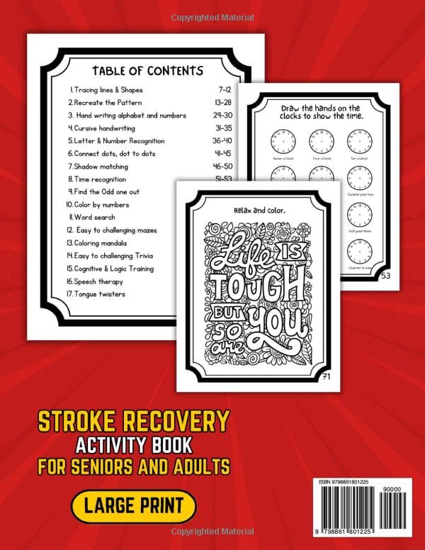 Mua Stroke Recovery Activity Book for Seniors and Adults (Large Print ...