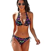 SKT T1 Women's 2 Piece Bikini Sets Swimsuit Bathing Suits Triangle Halter High Cut Bikini Fashion Novelty Swimwear