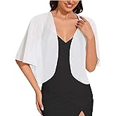 Women Bolero Shrug Cardigan Open Front Cover Up Sheer Short Sleeve Kimonos for Evening Dress