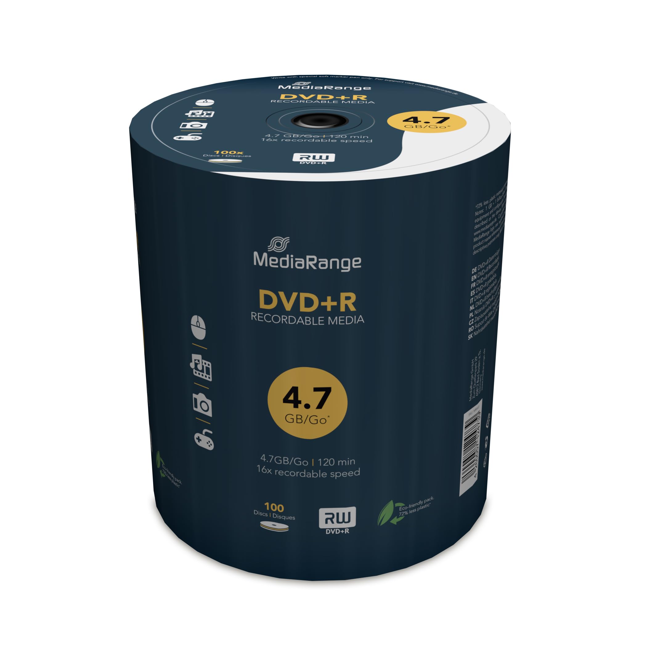 MediaRange MR443 DVD + R 16x 4,7GB (Pack of 100)