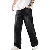 Men's Baggy Jeans Y2K Vintage Wide Leg Denim Pants Hip Hop Skater Jeans Loose Fit Trousers 2000s Streetwear