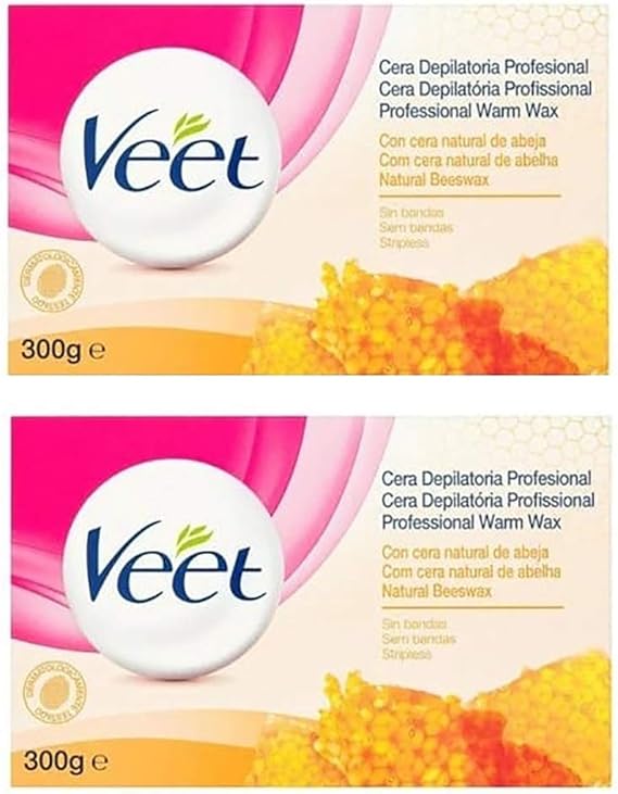 Veet 300 g Professional Warm Wax Natural Beeswax Stripless 2 Pack