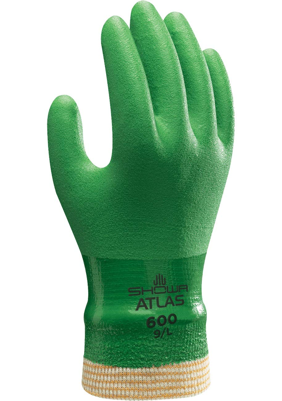 Showa Gloves SHO600-L No.600 Jersey Wrist Glove, Size: L, Green