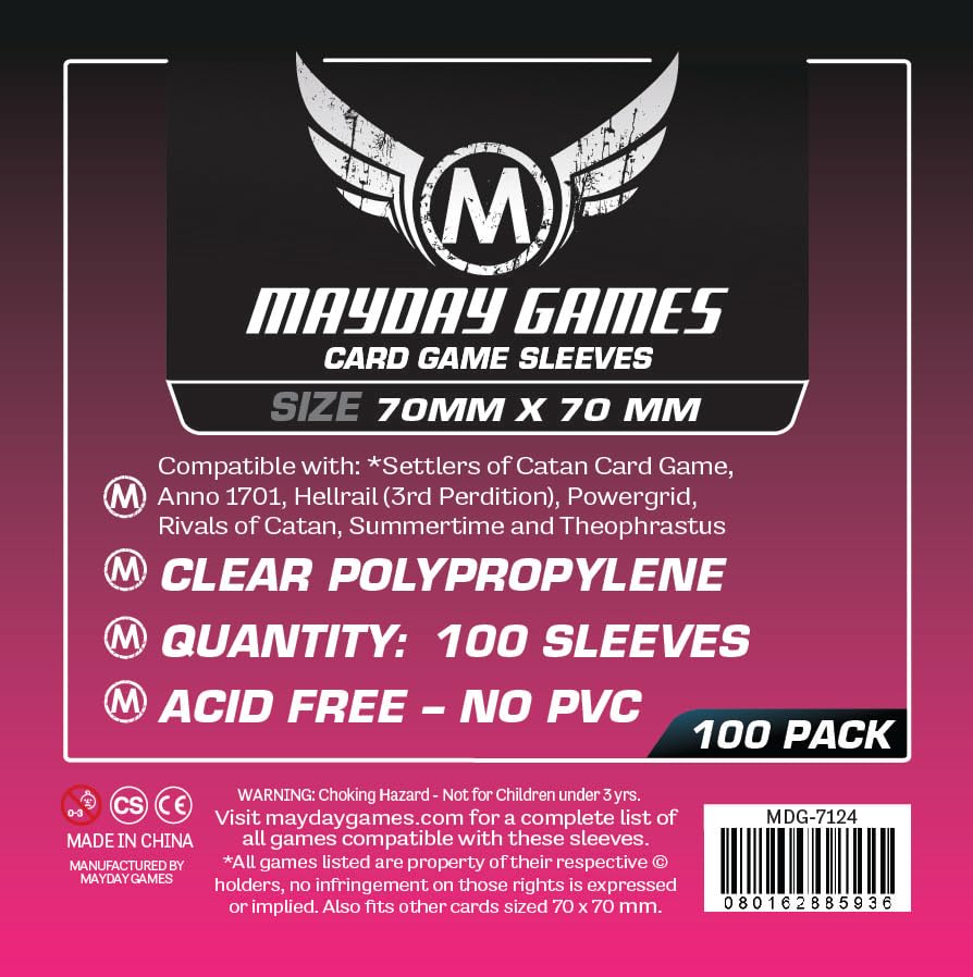 Mayday Games Small Square Sleeves (70x70mm)-100 Standard