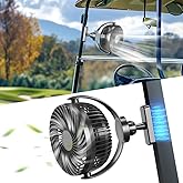 NiuWasmile Magnetic Golf Cart Fan Rechargeable,10000mAH Battery Operated Portable Fan with 3 Speeds,30H Working Time,LED Lantern,360° Rotatable Head, Fits EZGO/Club Car/Yamaha Golf Cart