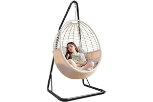 SKYLARKJOY C Hammock Chair Stand, Heavy Duty Hanging Chair Stand Only, Solid Steel Structure Swing Stand with Hook, 300lbs Hammock Chair Stand Only, Hammock Stand Only for Indoor/Outdoor Patio Yard（Stand Only）