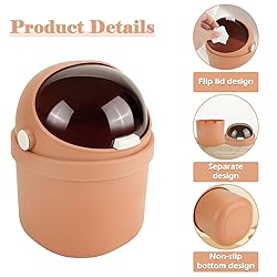 UOIXPUHUO Mini Trash Can with Flip Lid, Cute
