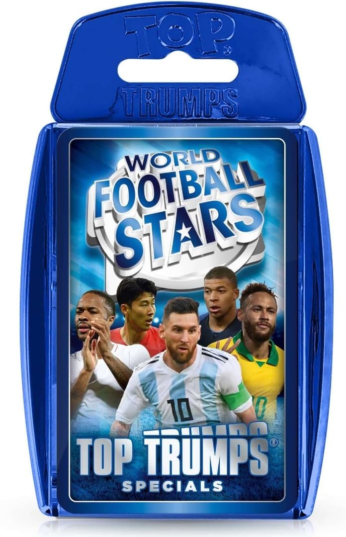 Top Trumps World Football Stars Specials Card Game, Play with Lionel Messi, Neymar, Cristiano Ronaldo and Harry Kane, Educational Gifts for Ages 6 plus