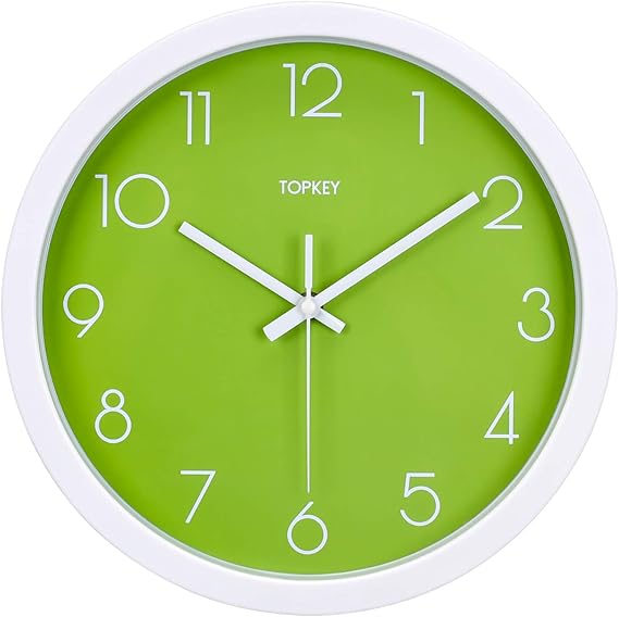 Topkey Wall Clock 12" Silent Non Ticking Decorative Modern Wall Clock