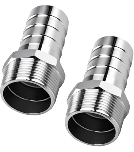 DERPIPE Stainless Steel 3/4 Hose Barb, 3 Way Tee T Shape Union Barbed Splitter Fitting Pack Of 2