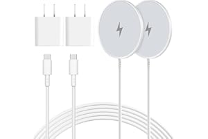 CAFETEC Magnetic Wireless Charger 2Pack 10FT Apple Magsafe Charger,Fast Mag-Safe Charging Wireless iPhone Charger Pad with Charging Plug for iPhone 16Pro Max/16Pro/16Plus/15Pro Max/15/14/13/12/AirPods3/Pro 2