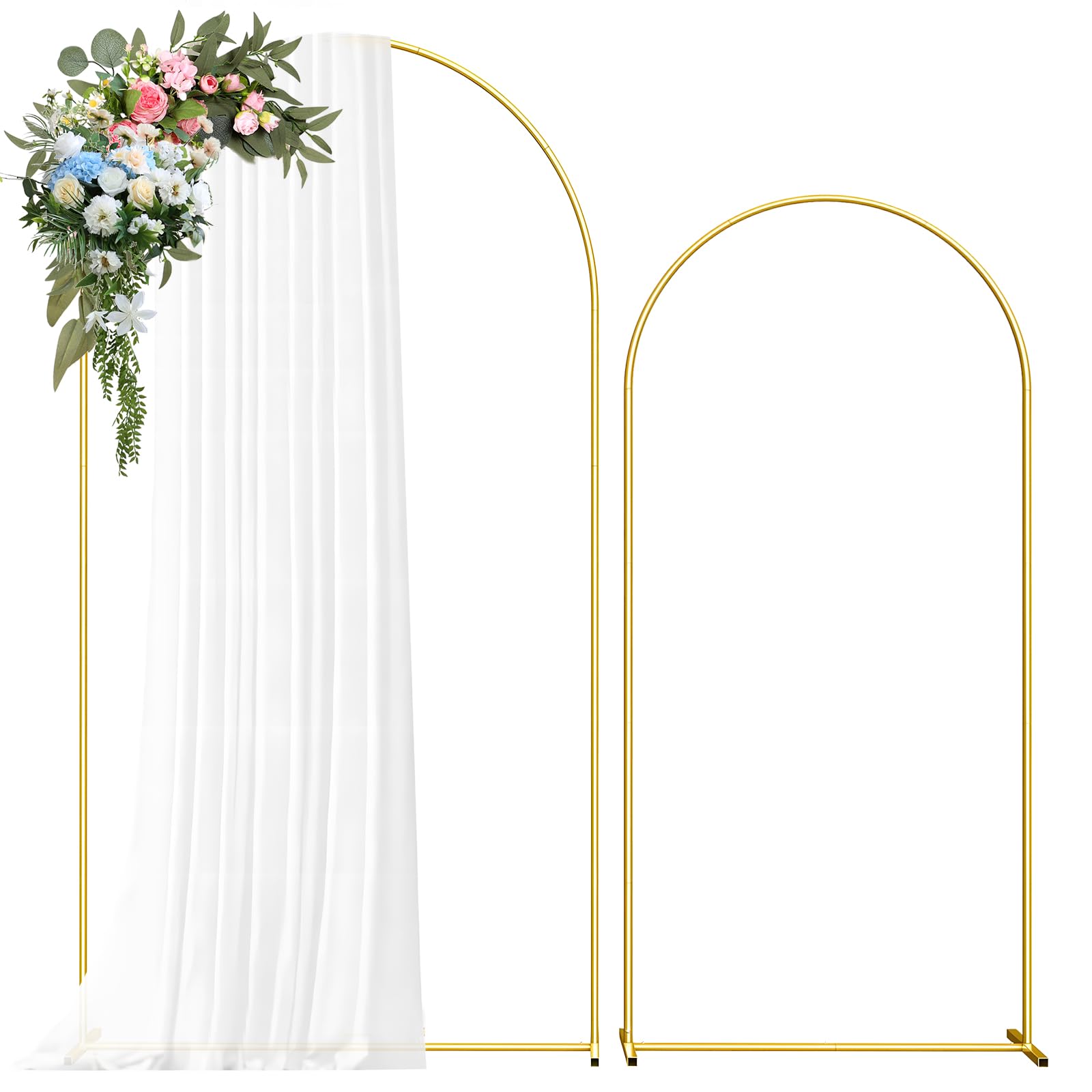 Photo 1 of *USED*
Metal Arch Backdrop Stand, 7.2FT+6FT Wedding Arch Frame, Balloon Arch Backdrop Stand Set of 2, Gold Wedding Arch Backdrop Stand for Wedding Birthday Party Baby Shower Graduation Ceremony Decor