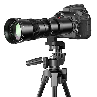 EF/EF-S 420-800mm F8.3 Telephoto Zoom Lens(MF) + T-Mount for Canon EOS Rebel T8i/T7i/T7/T6i/T5/T3i/T2i/XSi/SL3/SL2/T100/90D/80D/70D/50D/5D Mark IV/6D II/7D II/1D X III II - Manual DSLR Cameras Lenses
