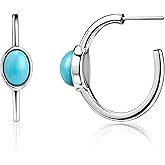 Aliyoham Turquoise Sterling Silver Earrings, Hypoallergenic Dangle Earrings for Women, Birthstone Gemstone Jewelry Gift