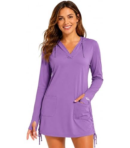 BloqUV Women's UPF 50+ Sun Protection Active Hoodie Dress (Black, X-Small) : Clothing, Shoes & Jewelry