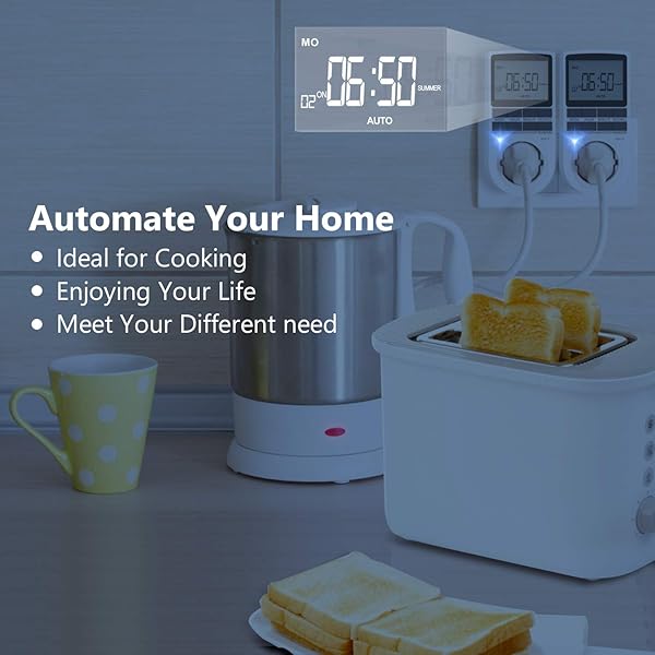 RATEL Digitale Elektronische Zeitschaltuhr Steckdose 10 Programmierbarer Plug In Timer Schalter mit Reset Tool LCD Display und Anti Theft Zufallsmodus fr Beleuchtung Lfter usw