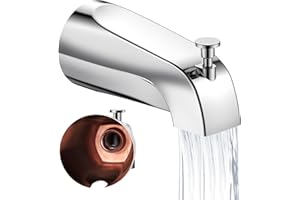 Fosenlion Universal Bathtub Tub Spout with Diverter, Wall Front Mount Tub Faucet Spout 1/2" IPS Thread, Compatible with Westbrass E531D-1F-62 Replacement (Chrome)