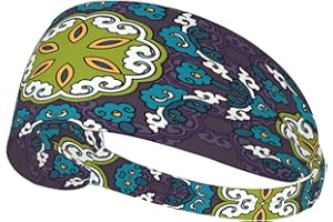 Sport Headbands for Women Men, Ethnic Print Moisture Wicking Sweat Headbands, Suitable for Fitness Running Cycling Hiking Yog