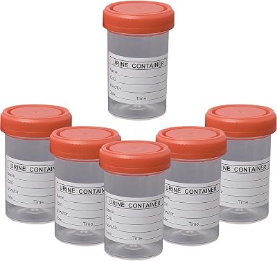 YUNYANZE 6 Pcs 60 ML Specimen Collection Containers Urine Bottle for Experiments