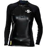 SCUBAPRO Women's Hybrid Thermal Diving Top, Long-Sleeve, X-Large, Black