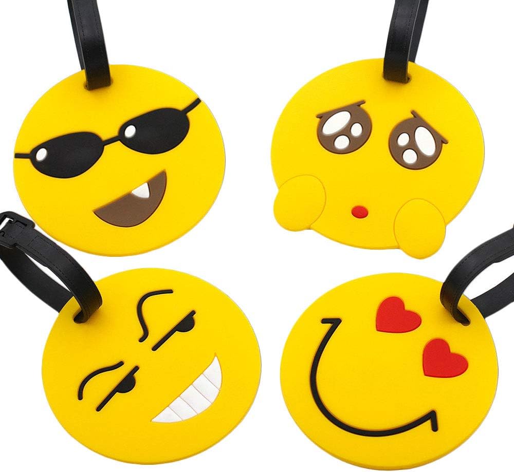Travel Luggage Tags, Expression Panda Suitcase Travel ID Label Tags Holders, PVC Identifier Label Holders for Backpack(8 Pack) - Image 4