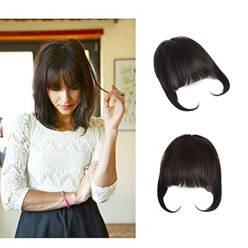 Amazon Com Clip In Hair Bangs Real Human Hair Clip In Extensions