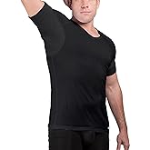 Ejis Sweatproof Undershirt for Men | V-Neck Cotton | Classic Fit T Shirt with Sweat Pads | Odor Resistant | Blocks Sweat