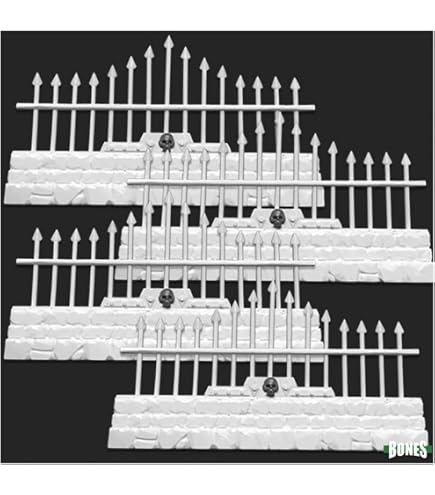 Reaper Miniatures Friedhofs-Zaun Ruinen - 2-teiliges Set Für Tabletop & Diorama (unlackiert)