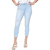 Royalty for Me Womens Royalty for Me Women's Petite Skinny High Rise Ankle Jean with Slanted Double Frayed Hem Sustainable