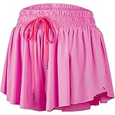 luogongzi 2 in 1 Flowy Running Shorts for Women Gym Yoga Athletic Womens Workout Biker Spandex Lounge Sweat Skirt Summer