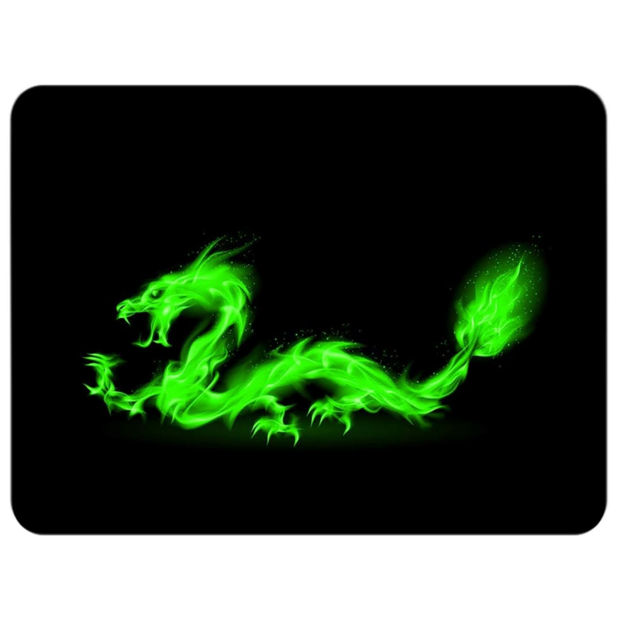 Silent Monsters Mouse Mat Medium 14 x 10 inches / 36 x 25 cm, Fire Dragon, Lasercut Edges, washable & rollable Mouse Pad, Gaming Home Office Mousemat, Mousepad non-slip & quiet, Desk Mat