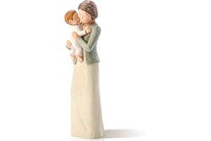 Hensonever Grandma Figurines, Sculpted Hand-Painted Grandmother and Grandchild Figures Birthday Gifts