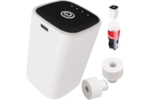 TOHAXPLS Fizz Keeper Pump USB Charging Includes 2 Reusable Cap to Keep Carbonated Beverages More Bubbly and Fizzy, Fits Standard Carbonated Beverage Cap (White)