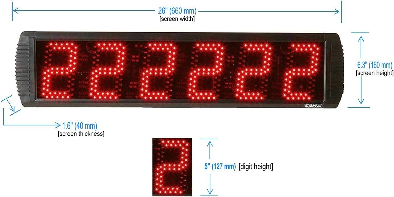 5 Inch LED Race Timing Clock with Tripod for Running Events 6 Digits Countdown/up Digital Timer Race Clock Remote Control - Image 3