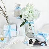 YAAVAAW 22m Thin Baby Blue Satin Ribbon 10mm Gift Wedding Car Decor view 3