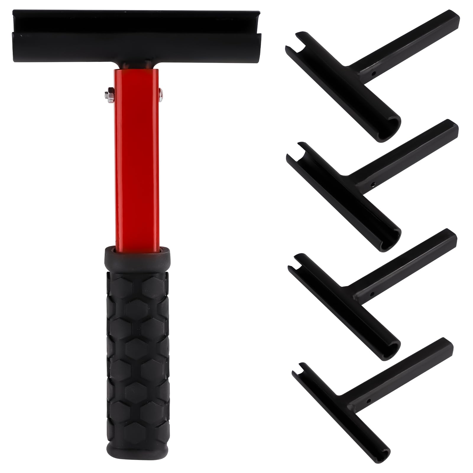 Tinoaly Classic Hinge Gap Adjusting Wrench Kit, 4 in 1 Door Hinge Repair Tool Set, Heavy Duty Painted Metal, Black, Red