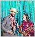 ShiDianYi Metallic Foil Fringe-Backdrops-Turquoise-6FTX8FT Tinsel Party/Window/Door Decorative Aqua Blue Fringe Curtains (Pack of 2) (Turquoise)