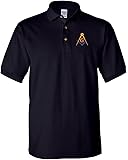 Mason Blue Lodge Polo Golf Shirt Square and Compass