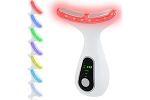 Red Light Therapy Device for Face, LED Facial Massager Wand for Skin Care at Home Blue Light Face S culpting Tool for Neck (W