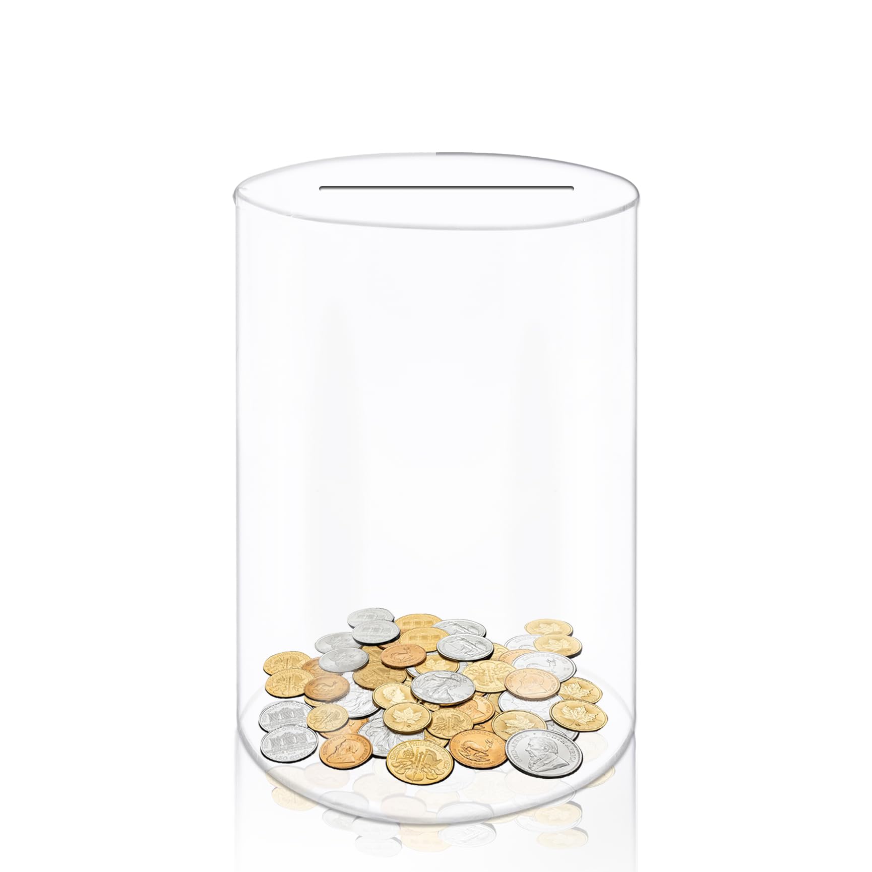Acrylic Piggy Bank, Transparent Money Box, Break to Open, for Saving Cash or Coins