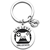 First Time Dad Uncle Gifts Fathers Day Keychain for New Dad Uncles, Daddy to be Uncle Level Unlocked Keychain