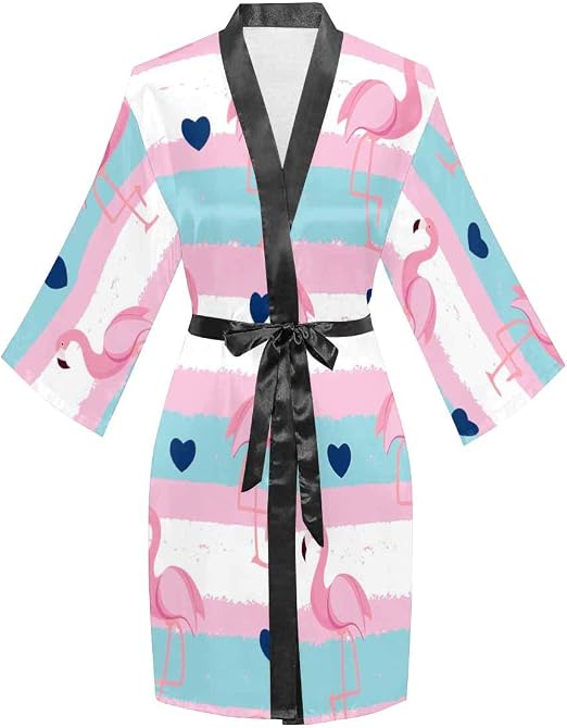 flamingo kimono robe