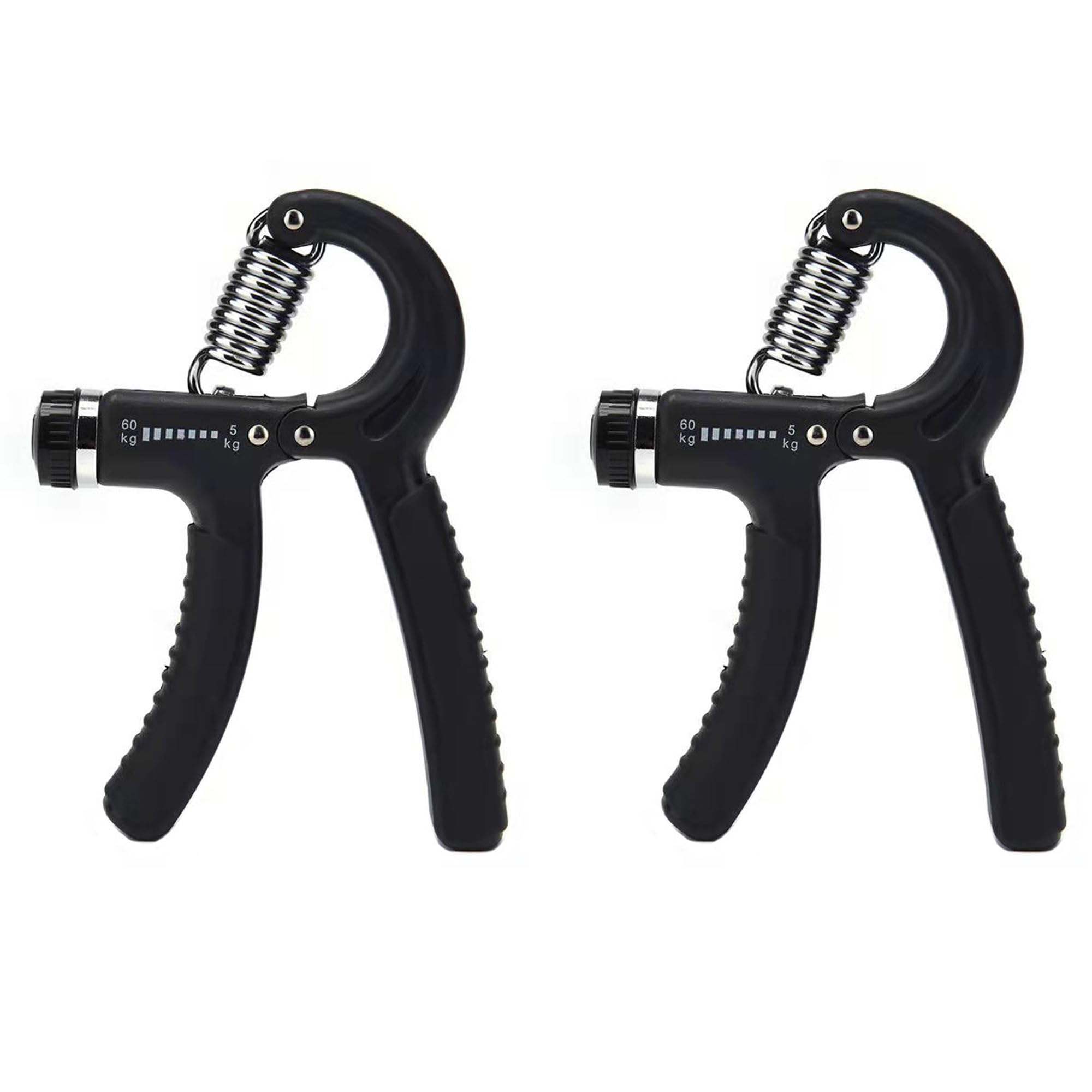 DOETYD 2PCS Hand Grip Strengthener Forearm Strengthener Grip Strength Trainer, Adjustable Resistance 11-132Lbs (5-60kg) Finger Exerciser Black