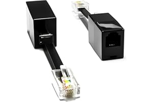 RetailAndBulk (2 Pack) Phone Line to Ethernet Adapter RJ11 Female to RJ45 Male for Landline Telephone Service
